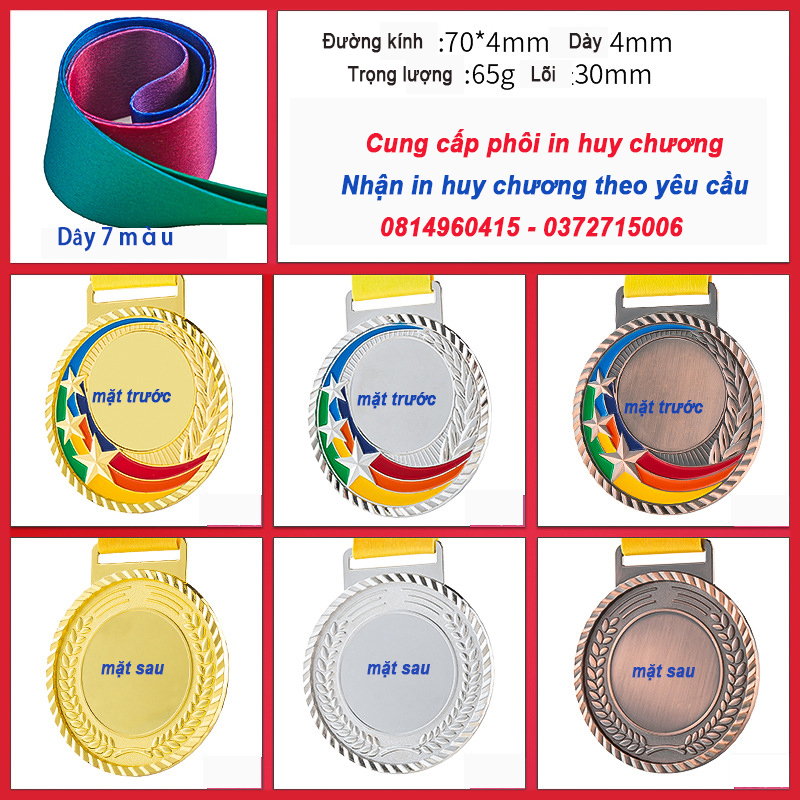 huy chương sao băng, in huy chương, cung cấp phôi in huy chương