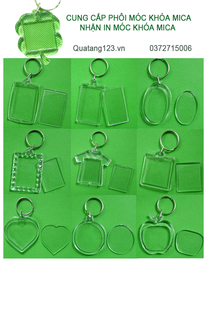 phôi in móc khóa mi ca, cung cấp phôi in móc khóa,